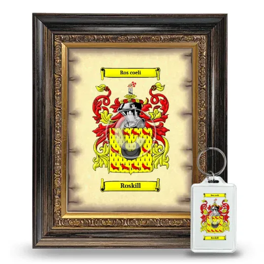 Roskill Framed Coat of Arms and Keychain - Heirloom