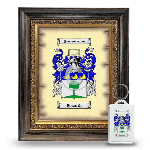 Rowarth Framed Coat of Arms and Keychain - Heirloom