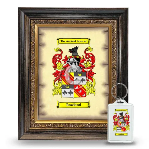 Rowland Framed Coat of Arms and Keychain - Heirloom