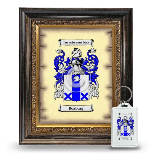 Roxburg Framed Coat of Arms and Keychain - Heirloom