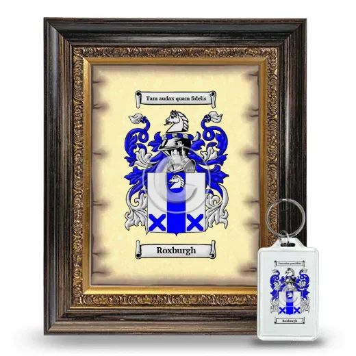 Roxburgh Framed Coat of Arms and Keychain - Heirloom