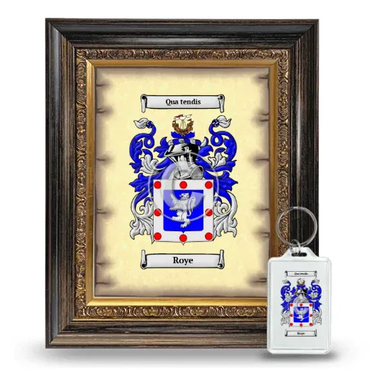 Roye Framed Coat of Arms and Keychain - Heirloom