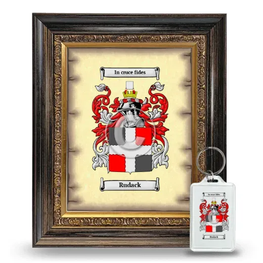 Rudack Framed Coat of Arms and Keychain - Heirloom