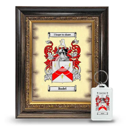 Rudel Framed Coat of Arms and Keychain - Heirloom