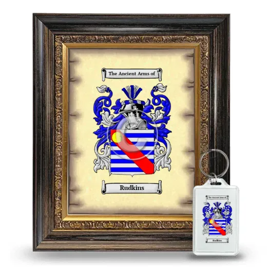 Rudkins Framed Coat of Arms and Keychain - Heirloom