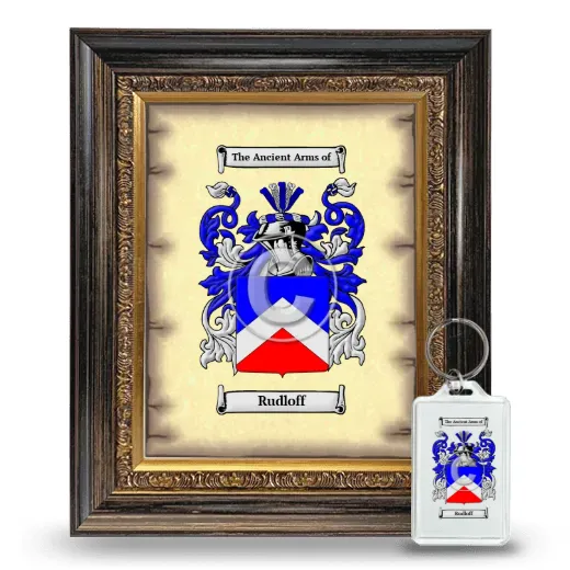 Rudloff Framed Coat of Arms and Keychain - Heirloom