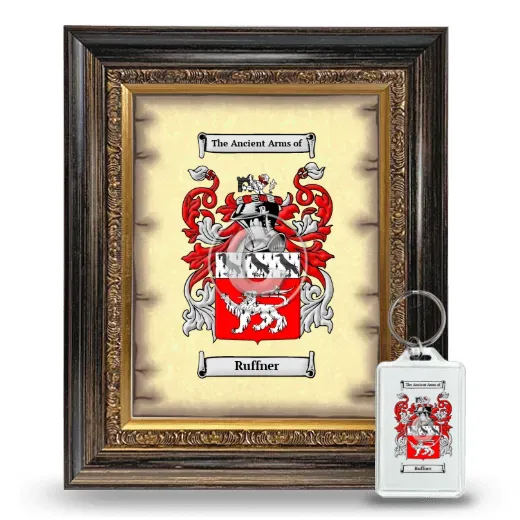 Ruffner Framed Coat of Arms and Keychain - Heirloom