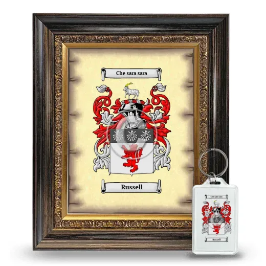 Russell Framed Coat of Arms and Keychain - Heirloom