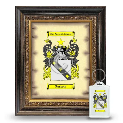 Russom Framed Coat of Arms and Keychain - Heirloom