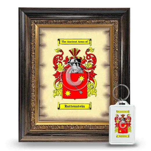 Ruttenstein Framed Coat of Arms and Keychain - Heirloom