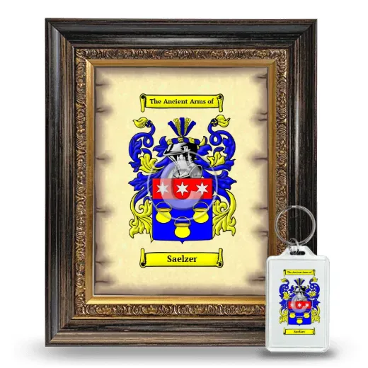 Saelzer Framed Coat of Arms and Keychain - Heirloom