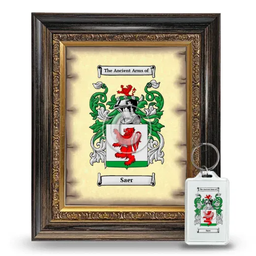 Saer Framed Coat of Arms and Keychain - Heirloom