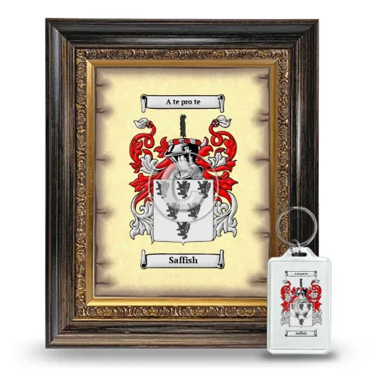 Saffish Framed Coat of Arms and Keychain - Heirloom