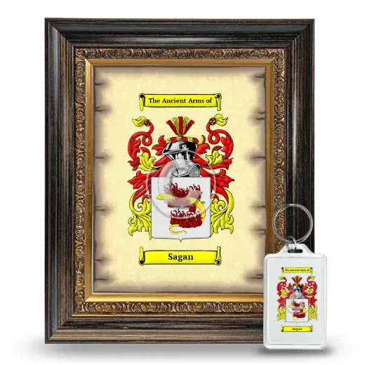 Sagan Framed Coat of Arms and Keychain - Heirloom