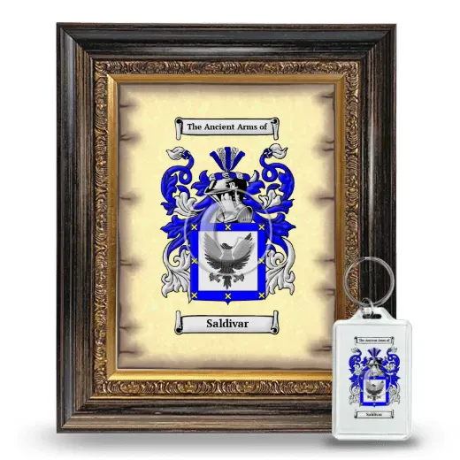 Saldivar Framed Coat of Arms and Keychain - Heirloom