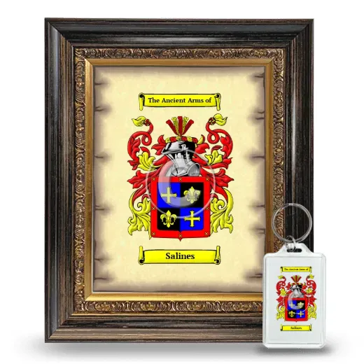 Salines Framed Coat of Arms and Keychain - Heirloom