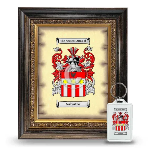 Salvator Framed Coat of Arms and Keychain - Heirloom