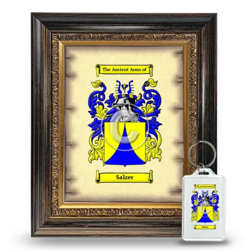 Salzer Framed Coat of Arms and Keychain - Heirloom