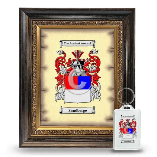 Sandberge Framed Coat of Arms and Keychain - Heirloom