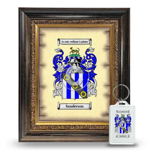 Sanderson Framed Coat of Arms and Keychain - Heirloom