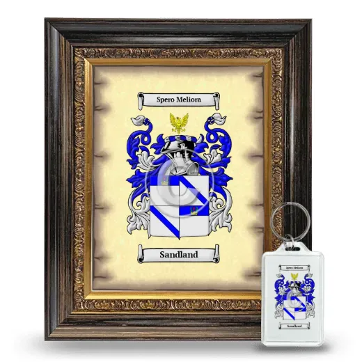 Sandland Framed Coat of Arms and Keychain - Heirloom