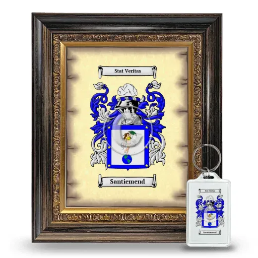 Santiemend Framed Coat of Arms and Keychain - Heirloom