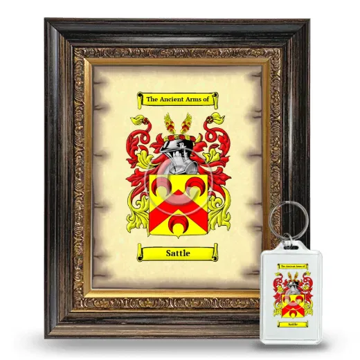 Sattle Framed Coat of Arms and Keychain - Heirloom