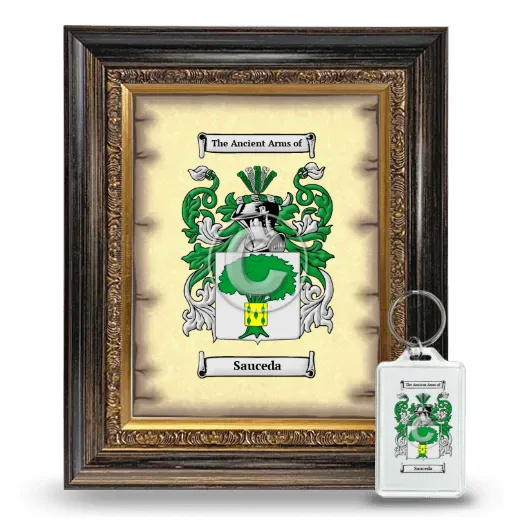 Sauceda Framed Coat of Arms and Keychain - Heirloom