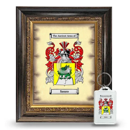 Sauro Framed Coat of Arms and Keychain - Heirloom