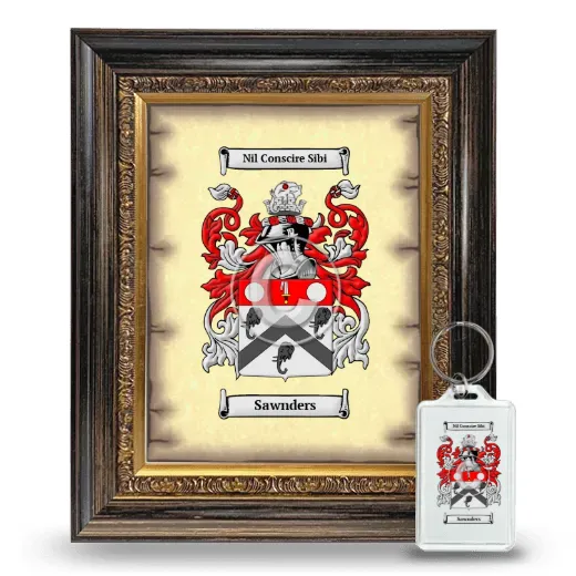 Sawnders Framed Coat of Arms and Keychain - Heirloom