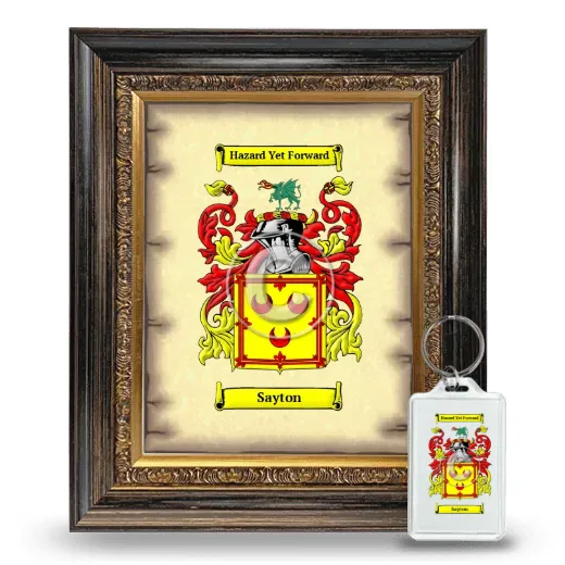 Sayton Framed Coat of Arms and Keychain - Heirloom