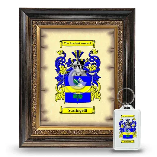 Scaringelli Framed Coat of Arms and Keychain - Heirloom