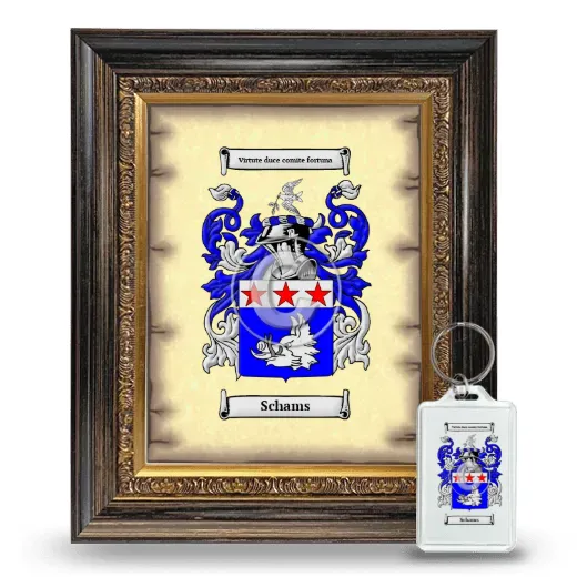 Schams Framed Coat of Arms and Keychain - Heirloom