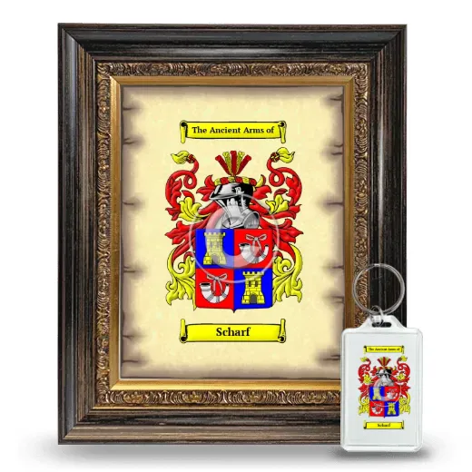 Scharf Framed Coat of Arms and Keychain - Heirloom