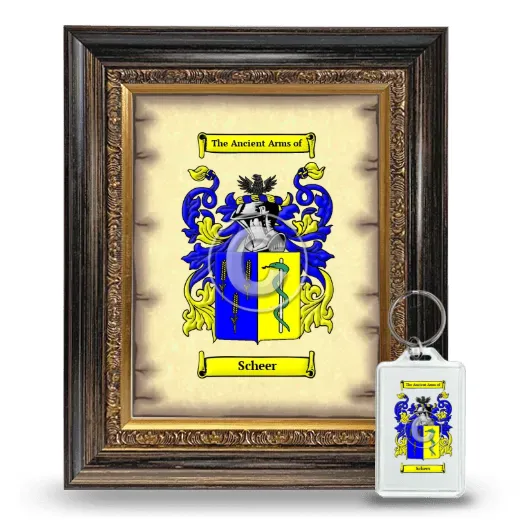 Scheer Framed Coat of Arms and Keychain - Heirloom
