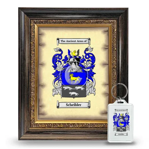 Scheibler Framed Coat of Arms and Keychain - Heirloom