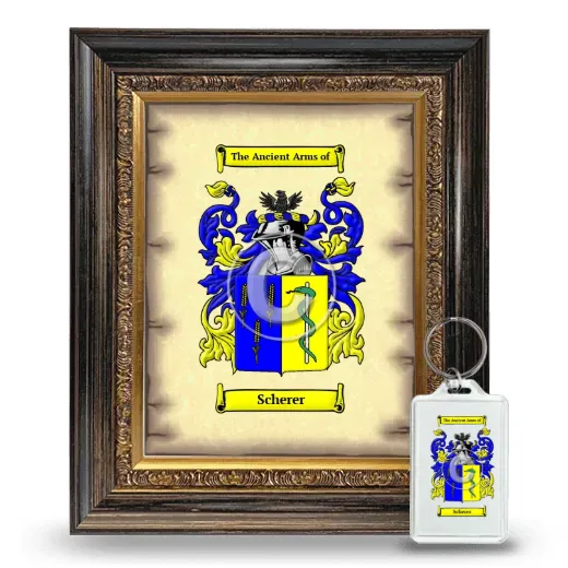 Scherer Framed Coat of Arms and Keychain - Heirloom