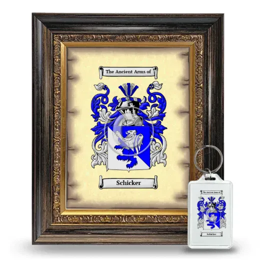 Schicker Framed Coat of Arms and Keychain - Heirloom