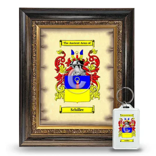 Schiller Framed Coat of Arms and Keychain - Heirloom