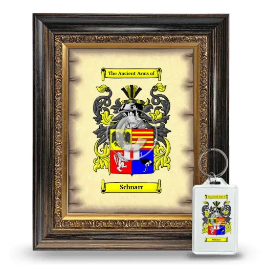 Schnarr Framed Coat of Arms and Keychain - Heirloom