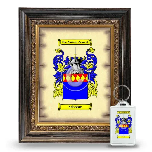 Schobie Framed Coat of Arms and Keychain - Heirloom