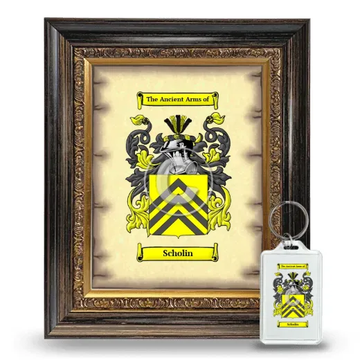Scholin Framed Coat of Arms and Keychain - Heirloom