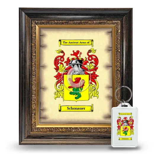 Schonauer Framed Coat of Arms and Keychain - Heirloom