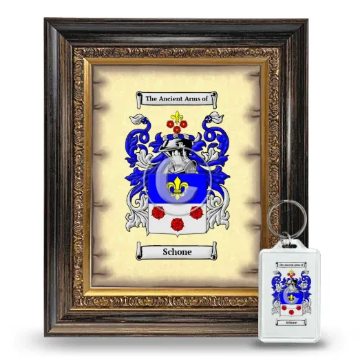 Schone Framed Coat of Arms and Keychain - Heirloom