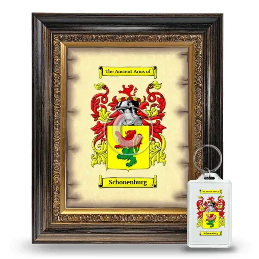 Schonenburg Framed Coat of Arms and Keychain - Heirloom