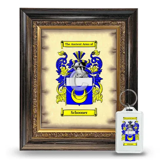 Schooner Framed Coat of Arms and Keychain - Heirloom