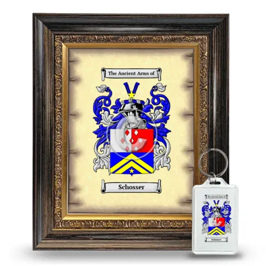 Schosser Framed Coat of Arms and Keychain - Heirloom