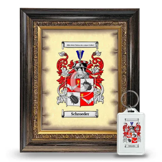 Schroeder Framed Coat of Arms and Keychain - Heirloom