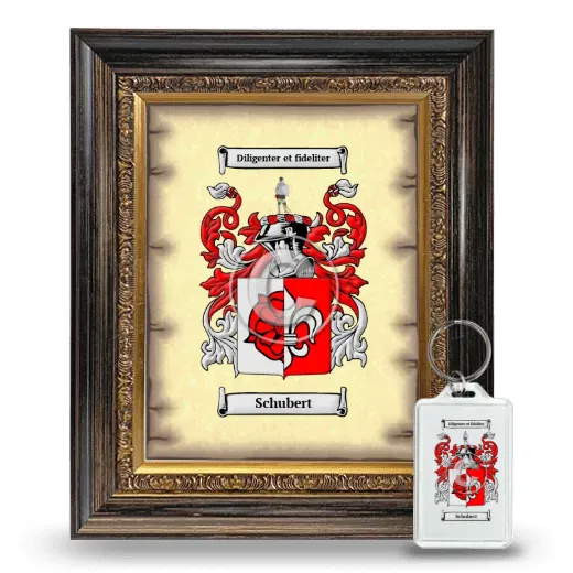 Schubert Framed Coat of Arms and Keychain - Heirloom