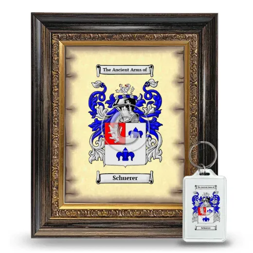 Schuerer Framed Coat of Arms and Keychain - Heirloom